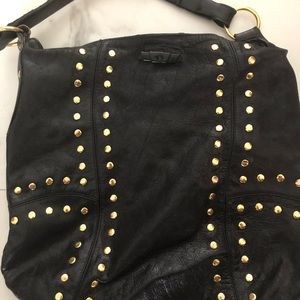 Black and gold  leather purse
